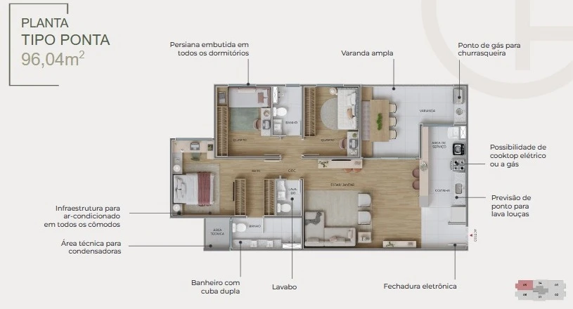 PLANTA  PONTA 96M² 0